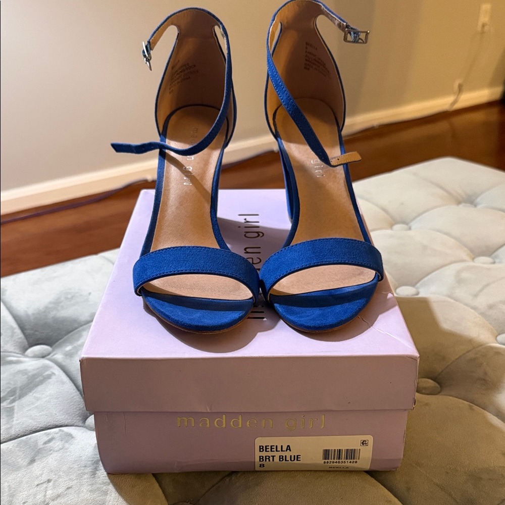Madden Girl Bright Blue Heeled Sandals